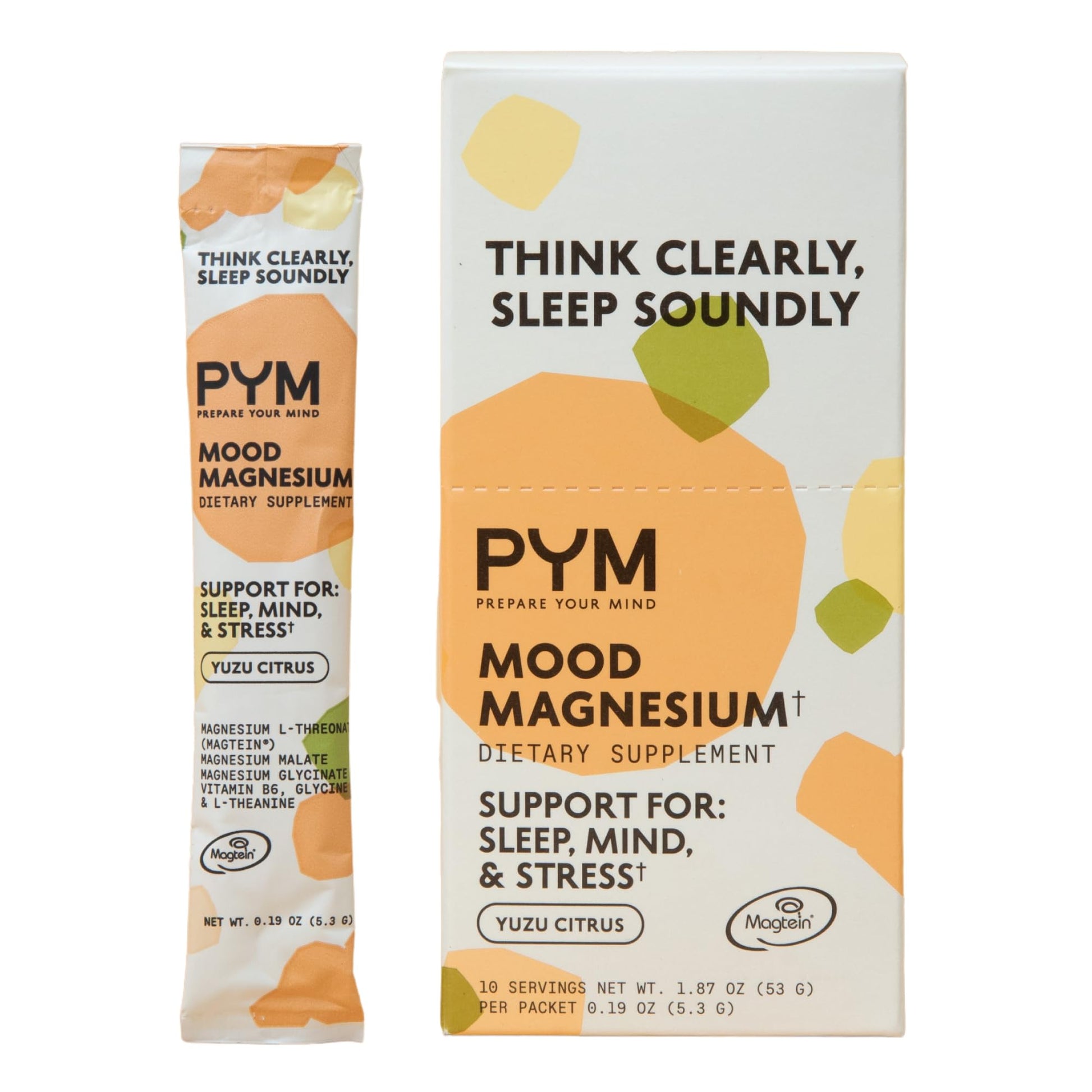 PYM Mood Magnesium Powder Packets (10-Servings) Magnesium Glycinate, L-Threonate & Malate Powder | Aid & Mood Support Supplement for Stress PYM Health buy australia supplements