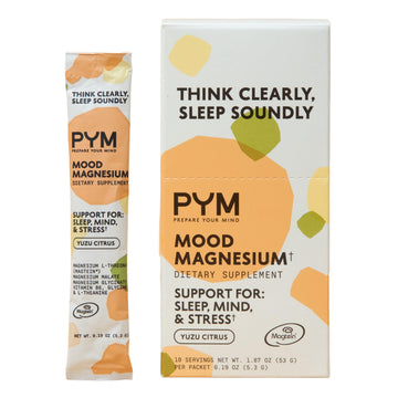 PYM Mood Magnesium Powder Packets (10-Servings) Magnesium Glycinate, L-Threonate & Malate Powder | Aid & Mood Support Supplement for Stress PYM Health buy australia supplements