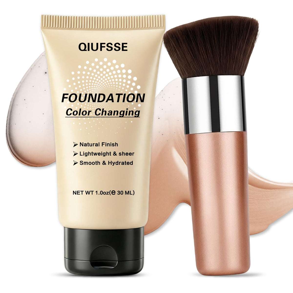 QIUFSSE Color Changing Foundation for Mature Skin,Face Makeup - 02 Medium QIUFSSE