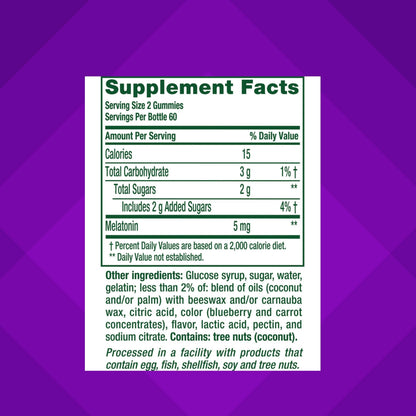 Vitafusion Extra Strength Melatonin Gummy Vitamins, 5mg, 120 ct Gummies Vitafusion