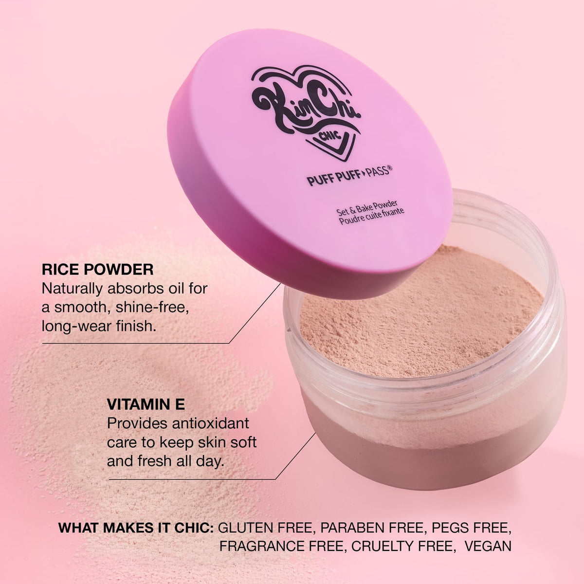 KimChiChic Beauty Puff Puff Pass Set & Bake Loose Setting Powder Makeup Kimchi Chic