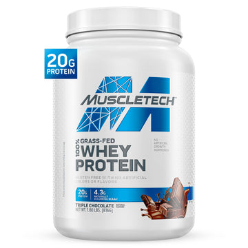 Muscletech Grass-Fed Whey Protein Powder (Triple Chocolate, 1.8LB) - Whey Protein Smoothie & Milk Shake Mix Supports Muscle Gain & Recovery - 20g of Whey Protein for Women & Men - Non-GMO, Gluten-Free MuscleTech buy australia supplements