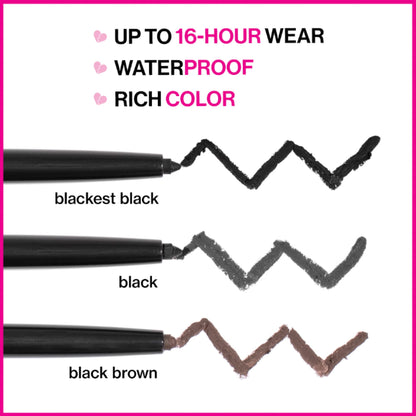 wet n wild Mega Last Breakup Proof Waterproof Retractable Gel Eyeliner - Ultra Pigmented 16-Hour Long Wear, Smudge Proof Satin Finish Formula, Cruelty-Free & Vegan - Charcoal wet n wild