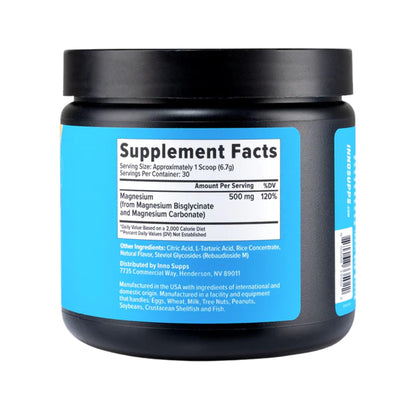 InnoSupps Magnesium Powder - Dual-Action Mineral Mix with Magnesium Bisglycinate & Carbonate - Promotes Stress Relief, Hydration, and Recovery (Lemonade, 30 Servings)