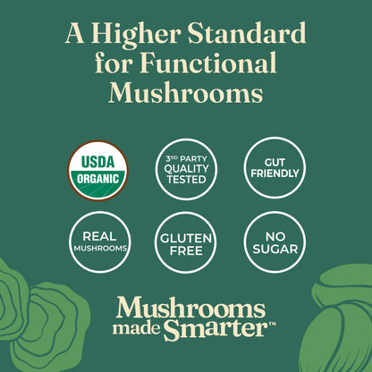 Four Sigmatic Gut Health Mushroom Blend | Organic Mushroom Powder Complex with Turkey Tail, Lion’s Mane, Cordyceps, Chaga, Probiotics and More Four Sigmatic