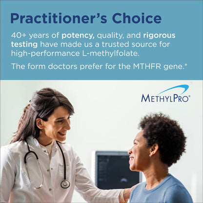 MethylPro 15mg L-Methylfolate (30 Capsules) - Professional Strength Active Methylfolate, 5-MTHF Supplement for Mood, Brain Health + Immune Support, MethylPro