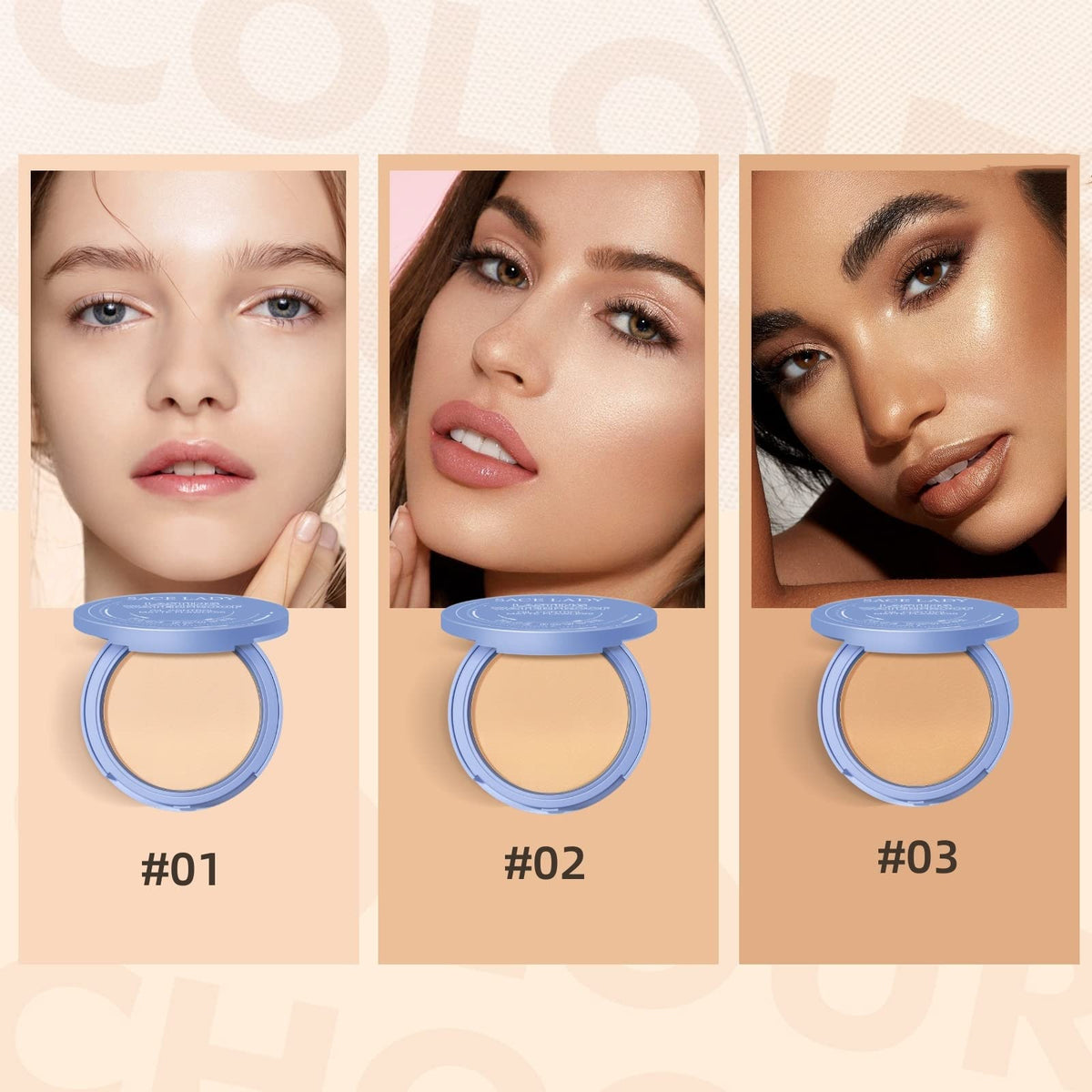 SACE LADY Face Powder Waterproof Long Lasting Setting Powder Blurring #02 SACE LADY