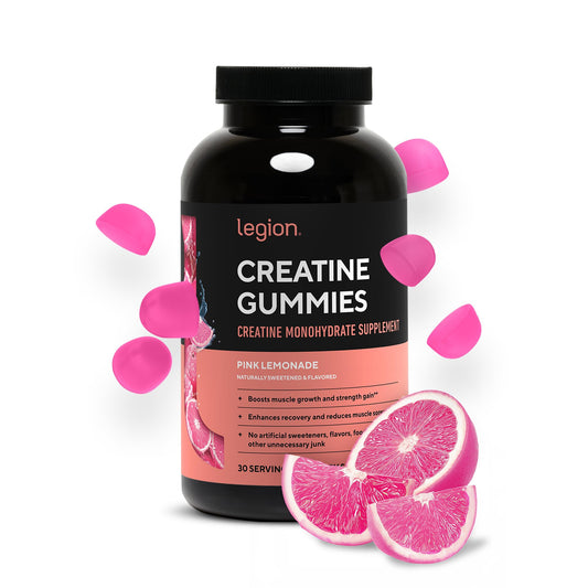 LEGION Creatine Monohydrate Gummies for Men & Women – Clean Chewable Creatine Supplement for Strength, Endurance & Muscle Recovery – 30 Lemon Drop Flavor Servings – No Artificial Flavors