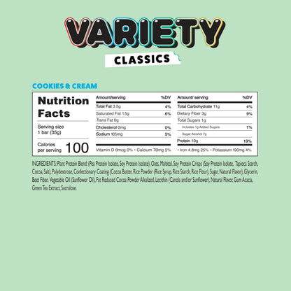 YuBi Bars - Protein Bars - 12 Bar Variety Pack - 100 Calories, 10g of Protein, Low Sugar, Low Carb, Palm Oil Free/Non-GMO, Gluten Free, Dairy Free, Healthy Snack, Non-GMO - 14.8oz (12 Pack, Variety Box) Yubi Bar