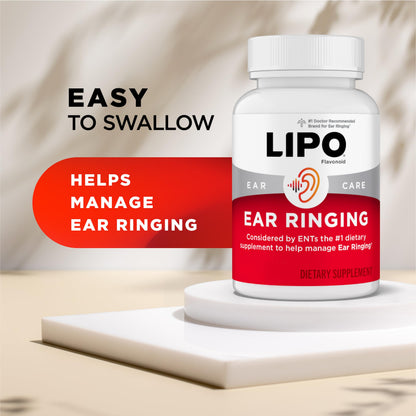 Lipo Flavonoid Ear Ringing - Doctor-Recommended for Ringing Ears – Clinically Proven Lemon Bioflavonoid Complex with Vitamins C, B1, B2, B6, B12, Lipo-Flavonoid
