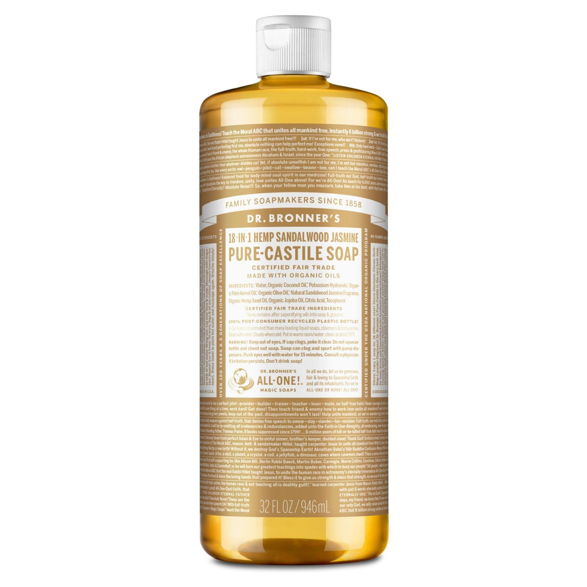 Dr. Bronner's Magic Soap Sandalwood & Jasmine 32 oz Dr. Bronner's