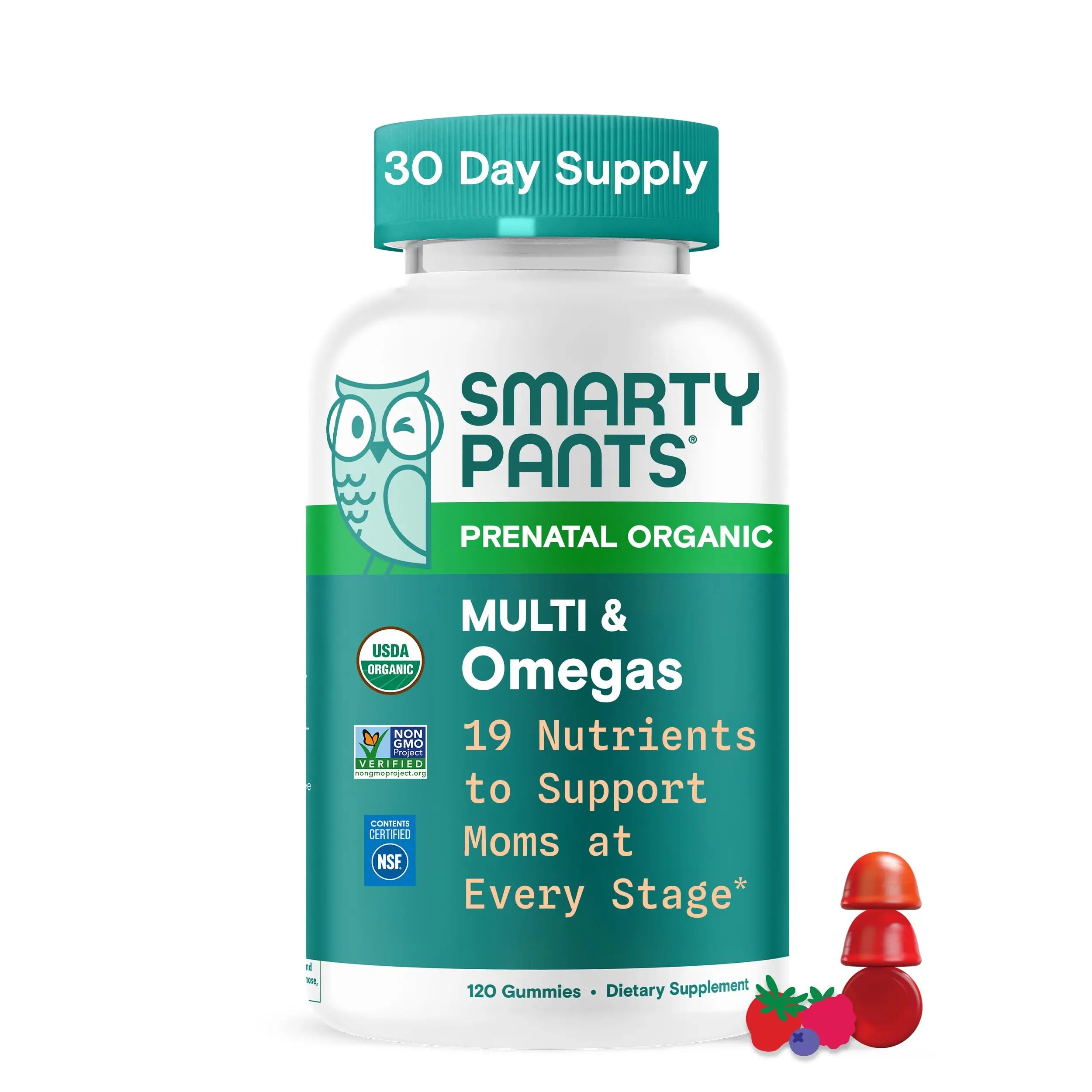 SmartyPants Organic Prenatal Vitamins for Women, Multivitamin Gummies: Biotin, Methylfolate, Omega 3 (ALA), Vitamin D3, C, Vitamin B12, B6, A, K2 & Zinc SmartyPants buy australia supplements
