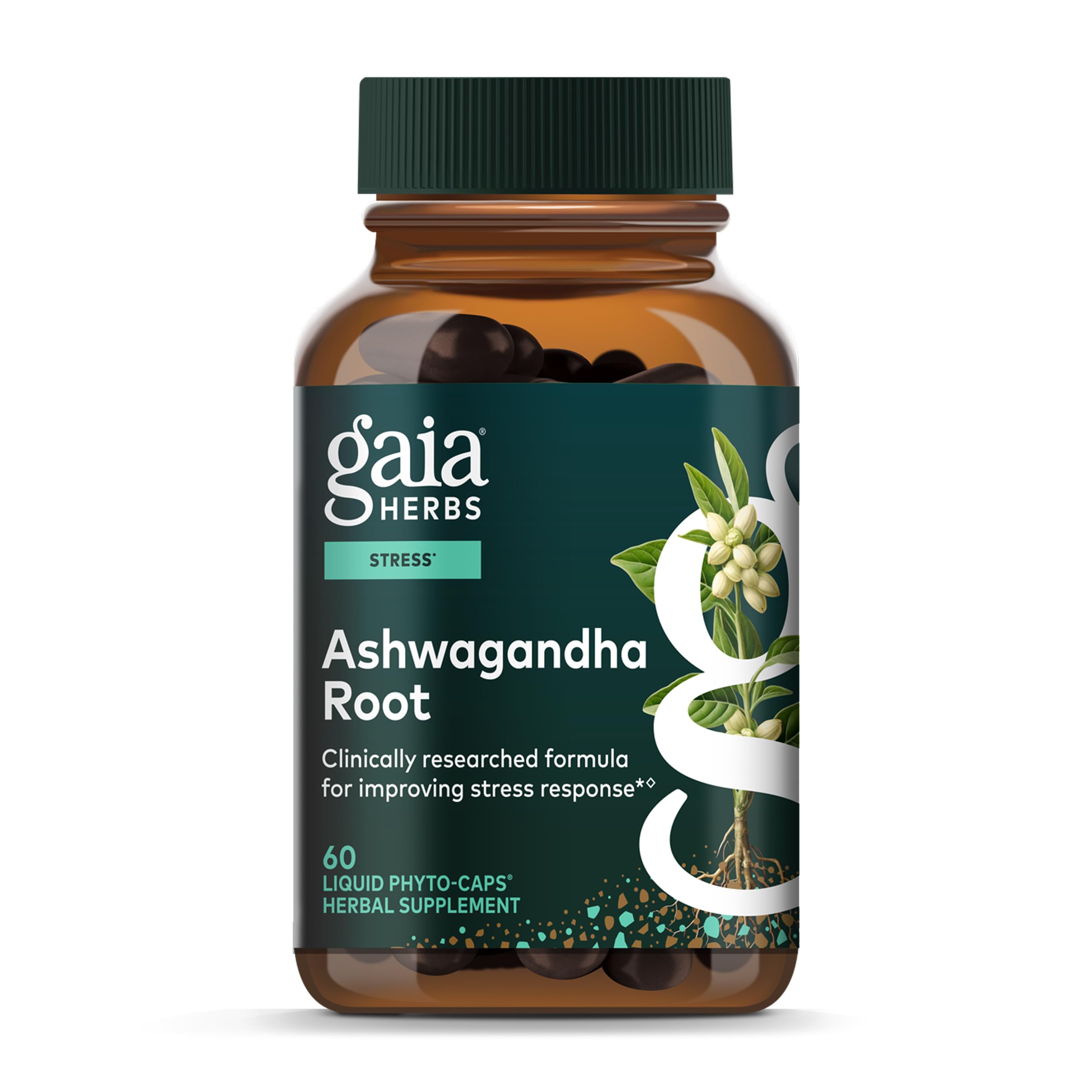 Gaia Herbs Ashwagandha Root - Stress Relief & Sleep Support Supplement - Supports Balanced Energy Levels & Positive Outlook* - 60 Vegan Liquid Phyto-Caps (30 Servings) Gaia Herbs buy australia supplements