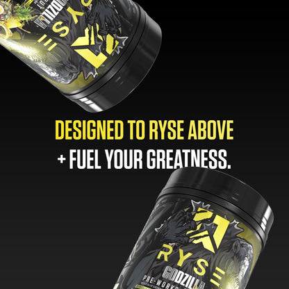 RYSE Godzilla X Noel Deyzel Pre Workout Powder - Monsterberry Lime - 400mg Caffeine, High Stim Pre-Workout for Men & Women with Citrulline & Beta Alanine - Energy, Pump & Focus - 20/40 Servings