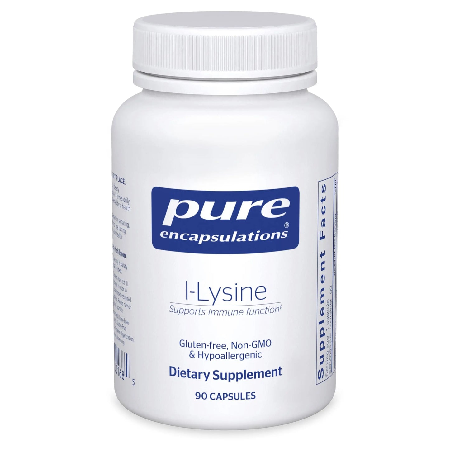 Pure Encapsulations L-Lysine - Essential Amino Acid Supplement for Immune Support & Gum, Lip Health* - with L-Lysine HCl - 90 Capsules Pure Encapsulations