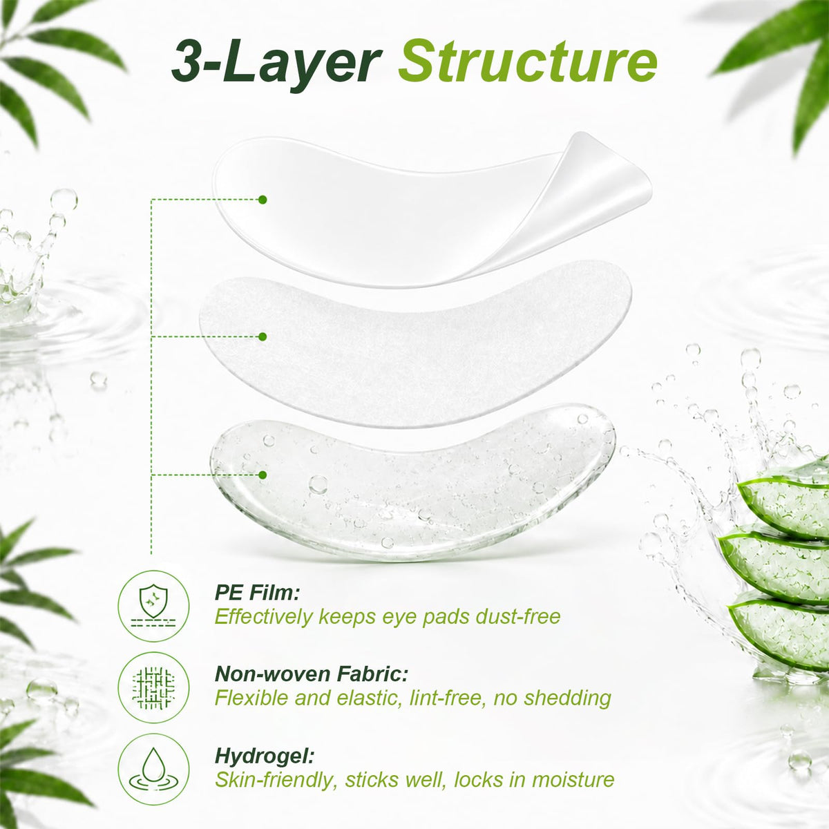 tifanso 130 Pairs Lint Free Hydrogel Under Eye Pads for Eyelash Extensions tifanso