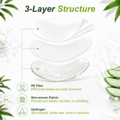 tifanso 130 Pairs Lint Free Hydrogel Under Eye Pads for Eyelash Extensions tifanso