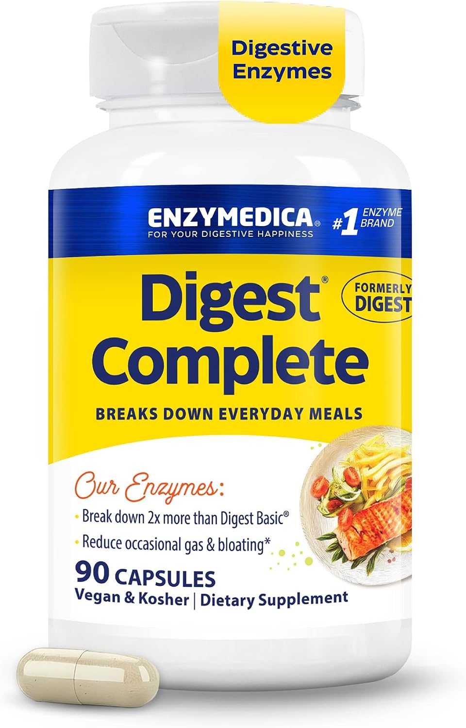 Enzymedica Digest Complete - Helps Gas & Bloating - 90 Caps Gsupps Australia