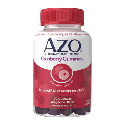 AZO Cranberry Urinary Tract Health Gummies Dietary Supplement, 2 Gummies = 1 Glass of Cranberry Juice, Helps Cleanse & Protect AZO