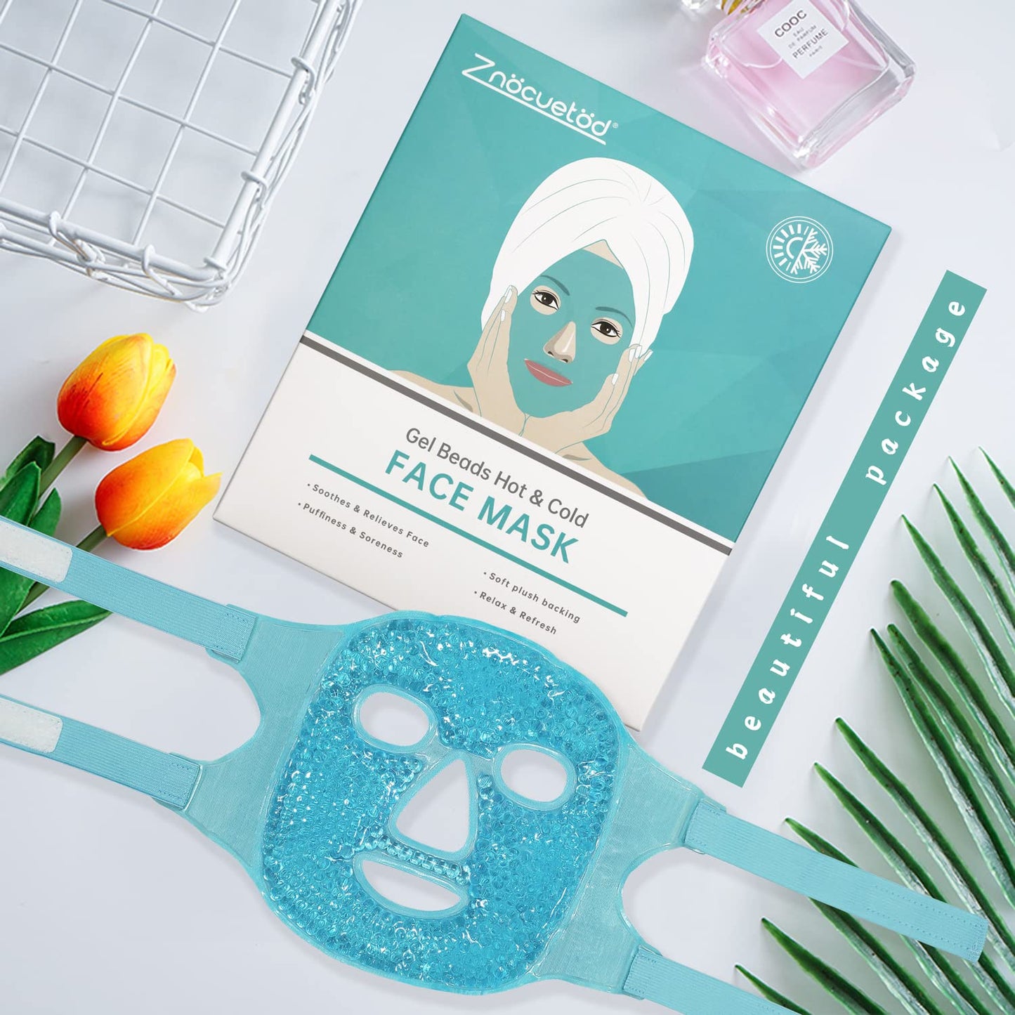Cold Face Eye Mask Ice Pack Reduce Facial Puff, Dark Circles, Gel Hot Heat Cold Compress Pack, Face SPA Gift for Woman Sleeping ZNÖCUETÖD
