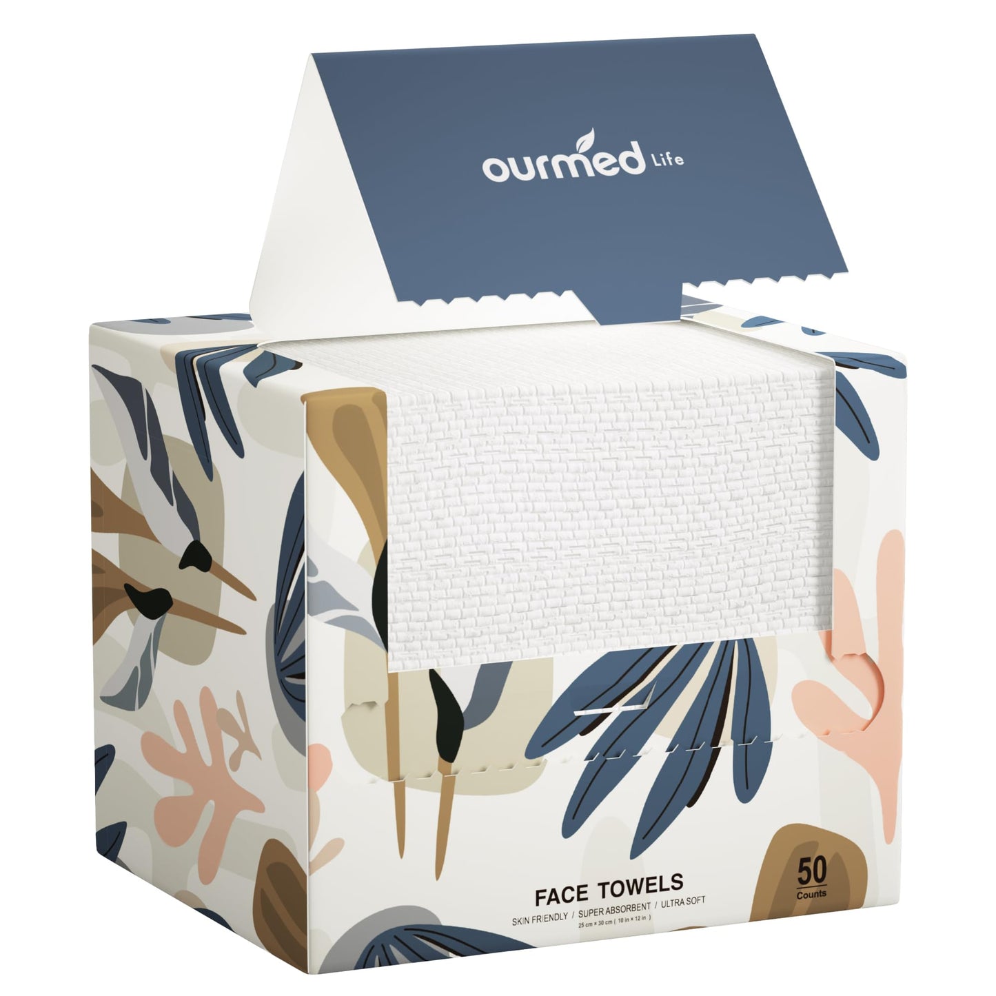 Ourmed Life Face Towels, Disposable Biodegradable Facial Towels for Sensitive Skin ourmed life