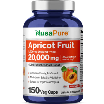 NusaPure Apricot 20:1 Extract, 1000 mg Equivalent to 20,000mg 150 Veggie Capsules (Vegan, Non-GMO) NusaPure buy australia supplements