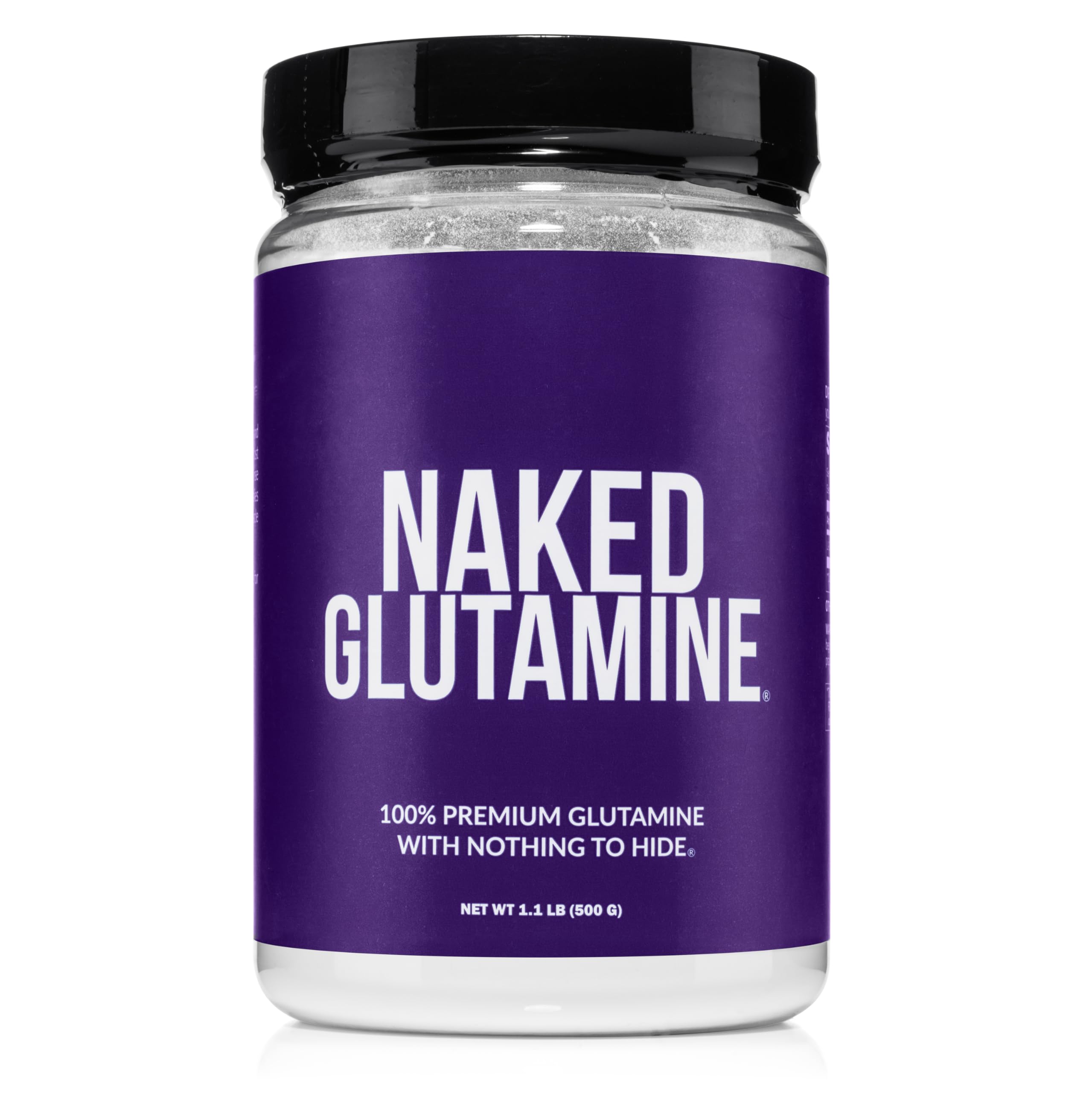 Pure L-Glutamine Made in The USA - 100 Servings - 500g, 1.1lb Bulk, Vegan, Non-GMO, Gluten and Soy Free. Minimize Muscle Breakdown & Improve Protein Synthesis. No Additives NAKED buy australia supplements