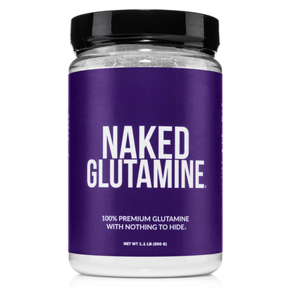 Pure L-Glutamine Made in The USA - 100 Servings - 500g, 1.1lb Bulk, Vegan, Non-GMO, Gluten and Soy Free. Minimize Muscle Breakdown & Improve Protein Synthesis. No Additives NAKED