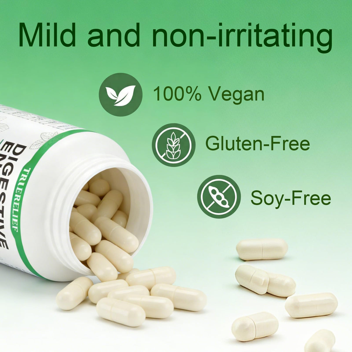 Complete Digestive Enzymes Supplement for Gut Health & Bloating Relief - Enhanced with Lipase Amylase Bromelain for Protein Carb ZYGCDZ