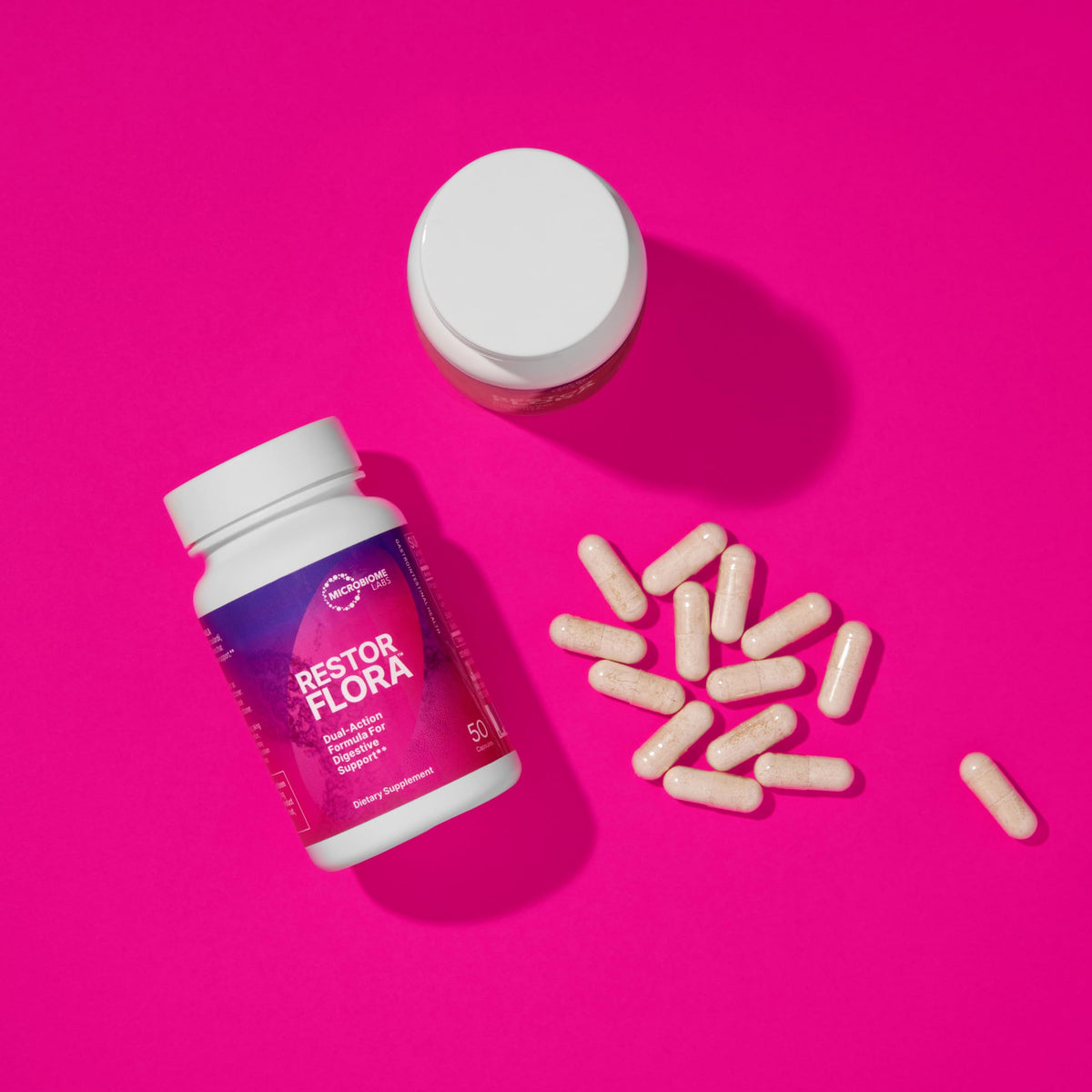 Microbiome Labs RestorFlora - Men's & Women's Probiotics for Digestive Health & Gut Reset - Spore Based Saccharomyces Boulardii Probiotics Microbiome Labs