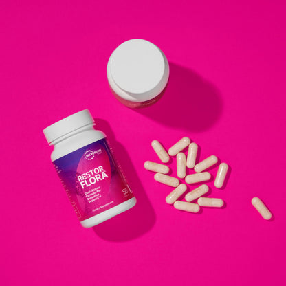 Microbiome Labs RestorFlora - Men's & Women's Probiotics for Digestive Health & Gut Reset - Spore Based Saccharomyces Boulardii Probiotics Microbiome Labs