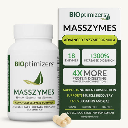 BIOptimizers MassZymes - Complete Digestive Enzymes Supplement for Gut Health - Bloating Relief for Men and Women BIOptimizers