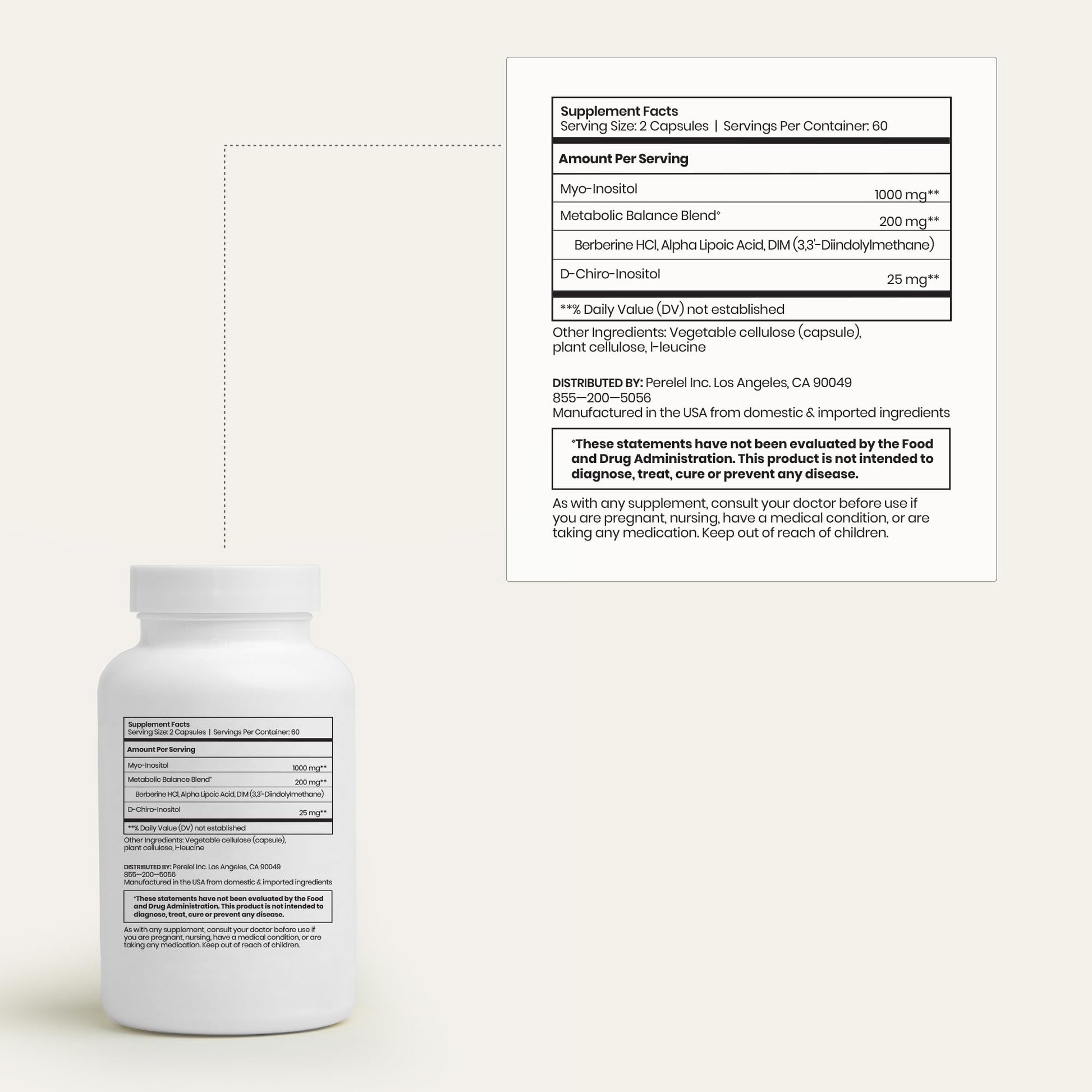 Perelel Hormone Balance Support, Myo & D Chiro Inositol, Womens Inositol Supplement with Berberine, Alpha Lipoic Acid, & Dim to Support Female Health, Soy, Dairy & Gluten Free, Non GMO, 120 Capsules Perelel buy australia supplements