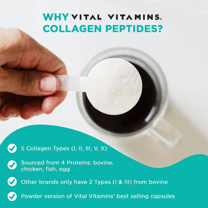 Vital Vitamins Multi Collagen Peptides Powder + Colostrum Capsules with Vitamin C, Zinc Gsupps Australia