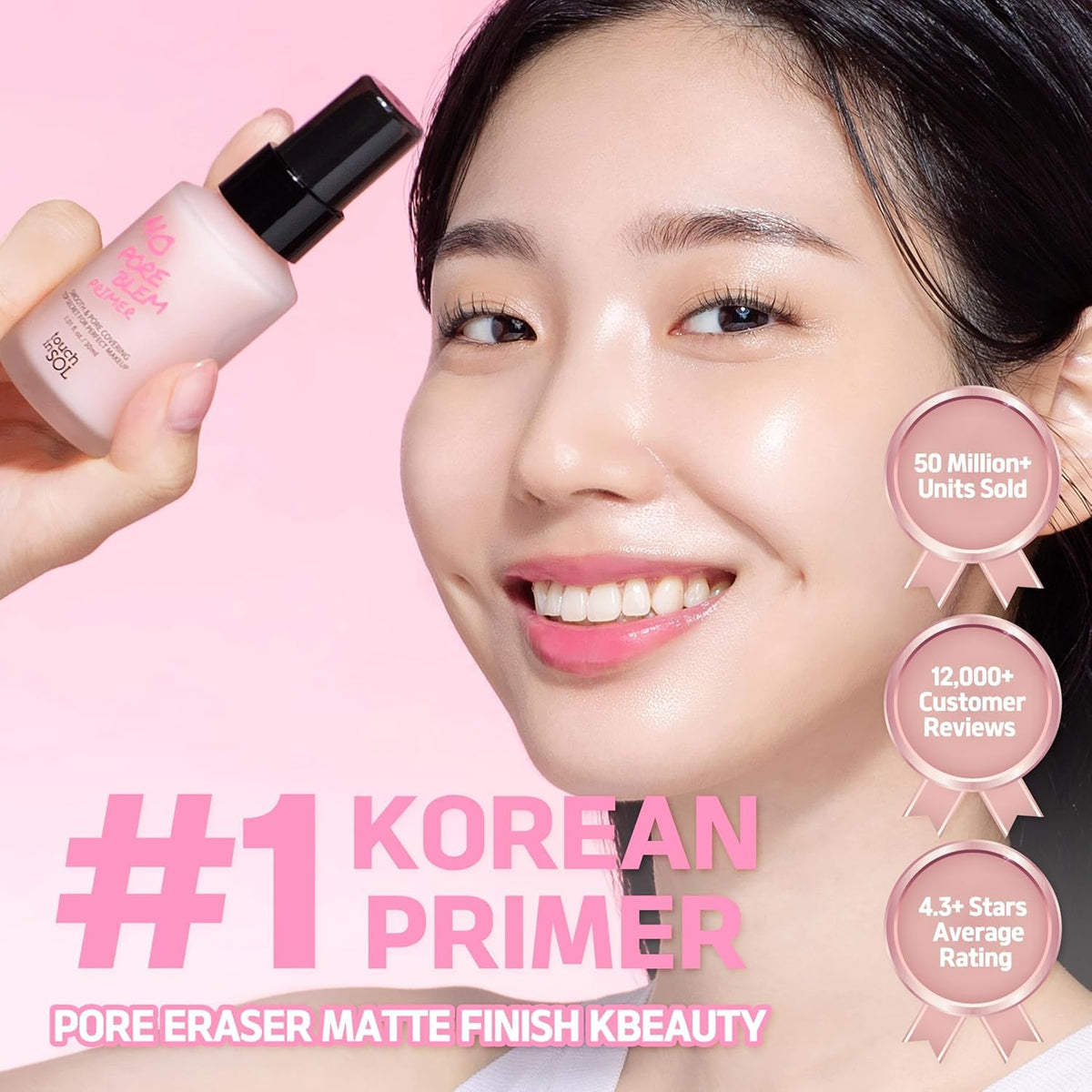 TOUCH IN SOL No Poreblem Primer – Pore Primer for Korean Makeup, Mattifying Primer for Oily Skin, Pore Eraser for Large Pores, Blurring Finish from K Beauty (1.01 fl.oz/30ml) TOUCH IN SOL