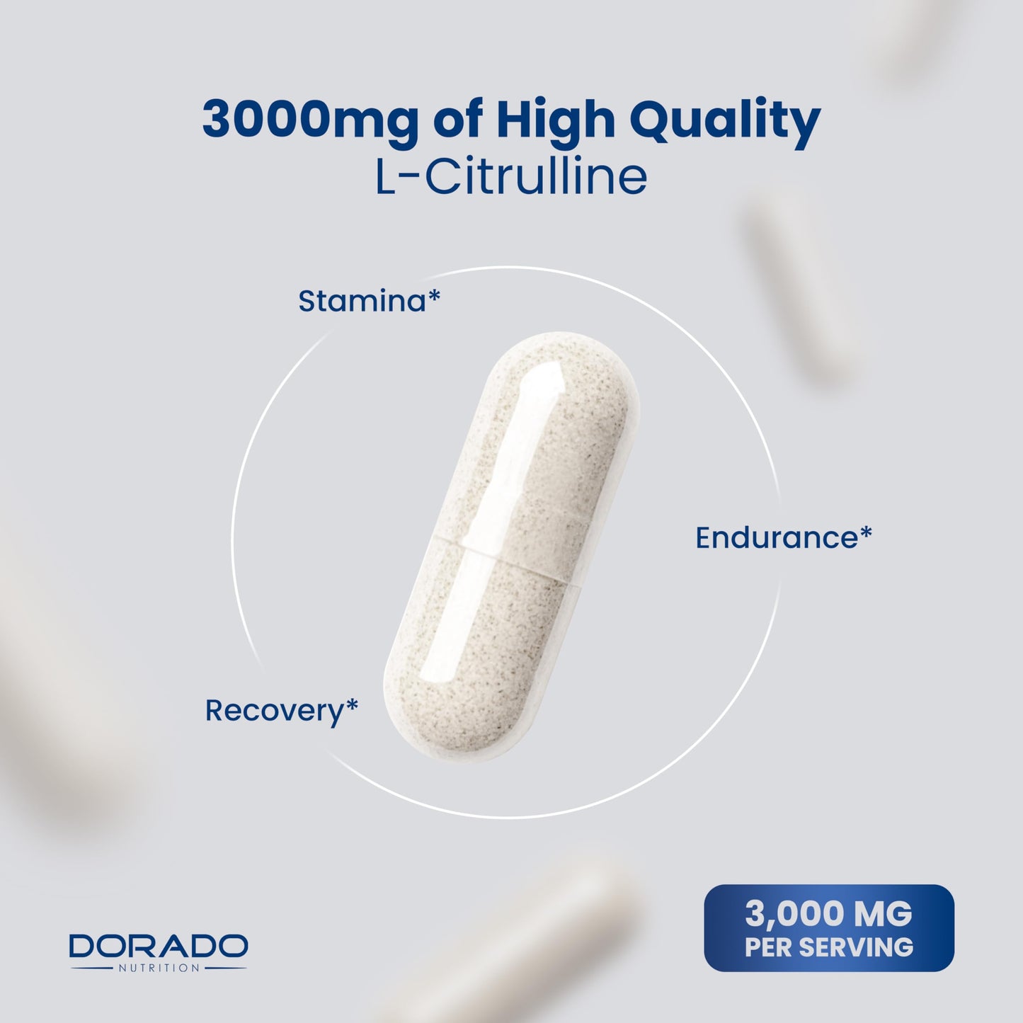 L Citrulline 3000mg Supplement (240 Capsules) Support L Arginine & Nitric Oxide Pills - L-Citrulline For Men & Women - Muscle Recovery & Pump Supplement DORADO NUTRITION
