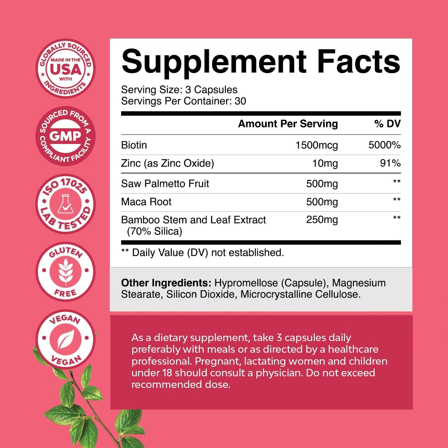 Saw Palmetto for Women 500mg - DHT Blocker for Women 30-Day Supply - Hair Vitamins for Hair Loss Supplement - Saw Palmetto Extract Capsules with Maca Root & Biotin - 90 Count Gsupps Australia