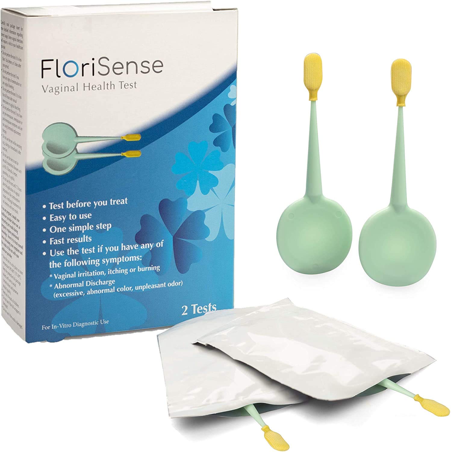 FloriSense Vaginal Health pH Test Kit - OTC Vaginal Acidity Test - Bacterial Vaginosis and Yeast Infections - 2 Swabs, Detect Feminine Imbalance - Before You Treat, Easy to Read Results in Seconds FloriSense buy australia supplements