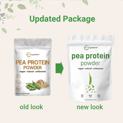 Micro Ingredients North American Grown, Pea Protein Powder, 5 Pounds | Plant Based, Unflavored | Complete Vegan Protein Source with BCAAs & EAAs – 27g Serving | Non-GMO, Keto Friendly Micro Ingredients