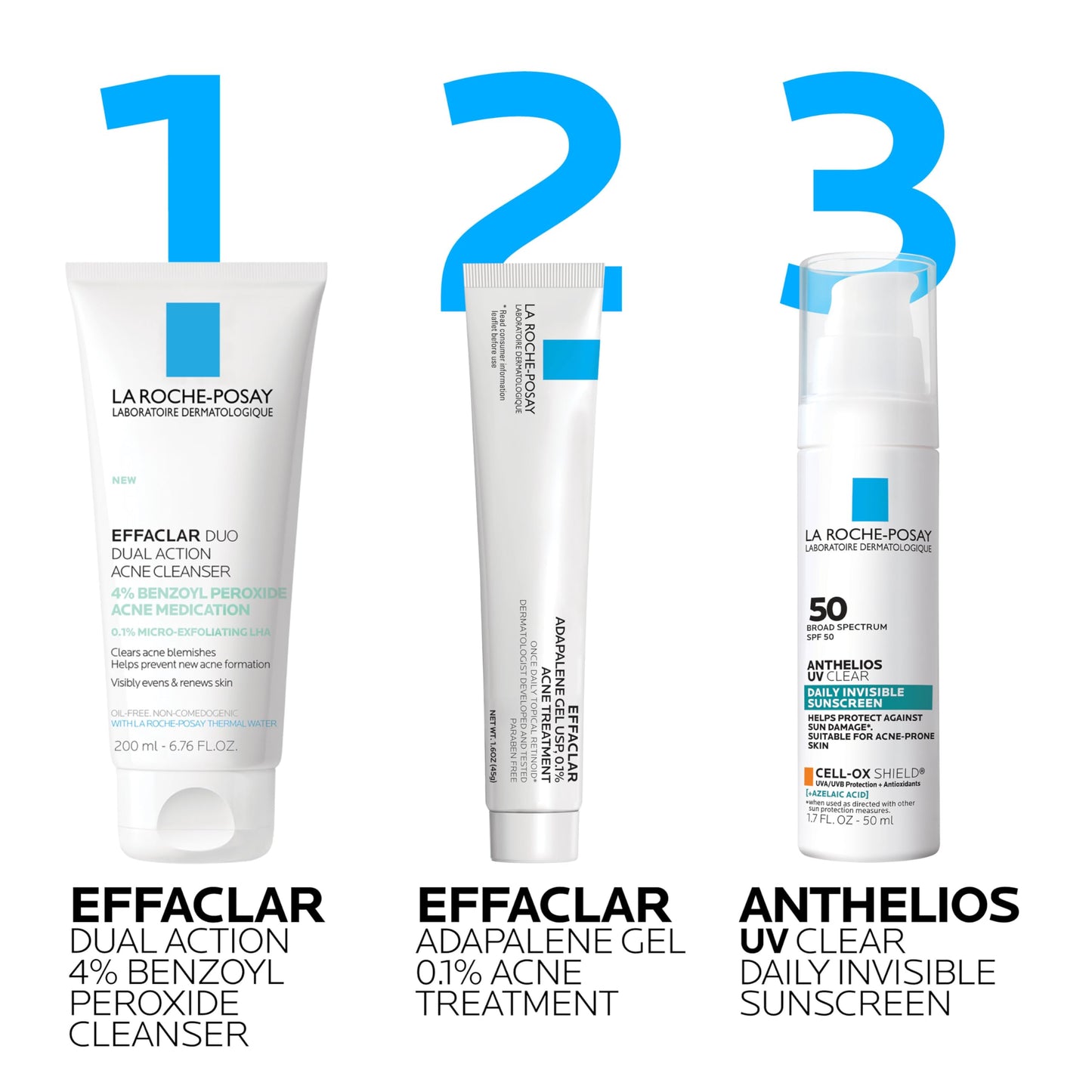 La Roche-Posay Effaclar Dual Acne Face Wash With 4% Benzoyl Peroxide & LHA Exfoliant La Roche-Posay