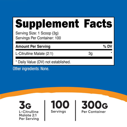 Nutricost L-Citrulline Malate (2:1) Powder (300 Grams) Nutricost