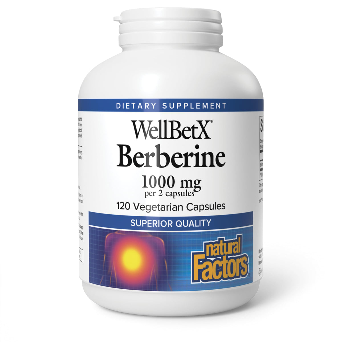 Natural Factors WellBetX Berberine - Daily Supplement Supports Metabolic Health - Formula Supports Healthy Heart - Gluten-Free & Vegan Natural Factors