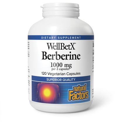 Natural Factors WellBetX Berberine - Daily Supplement Supports Metabolic Health - Formula Supports Healthy Heart - Gluten-Free & Vegan Natural Factors