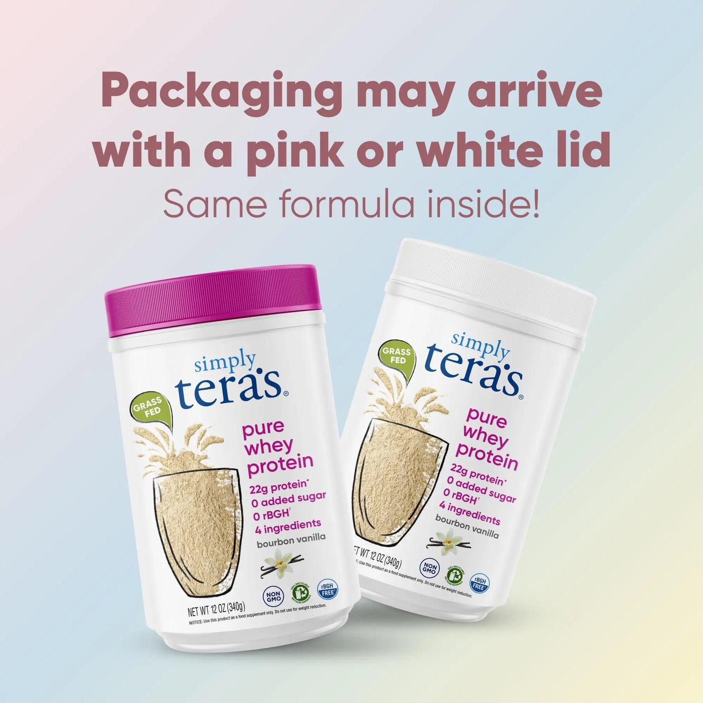 simply tera's Pure Whey Protein Powder - Grass Fed Vanilla Whey Protein Powder, Clean, Made Without Artificial Sweeteners, Non-GMO, Kosher, rBGH-Free, Soy-Free - 24 Oz simply tera's