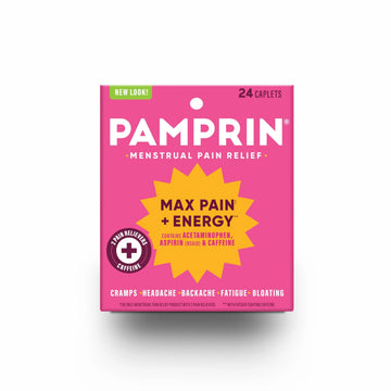 Pamprin Maximum Strength Max Pain and Energy Formula, Menstrual Period Symptoms Relief for Cramps, Bloating and Fatigue, 24 Caplets Pamprin buy australia supplements