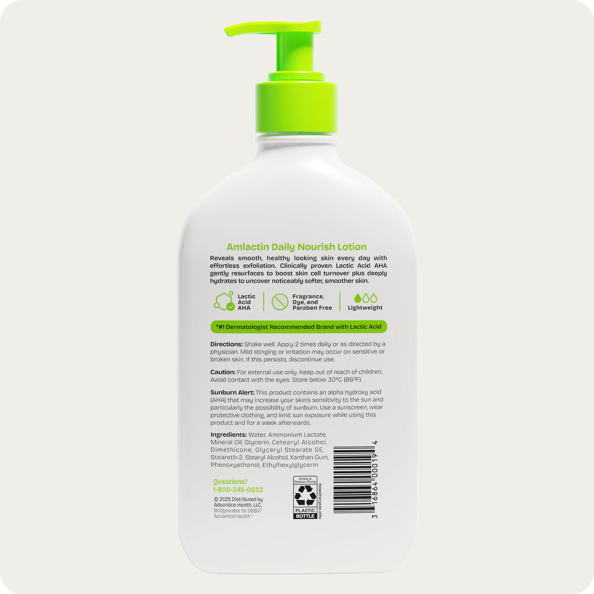 AmLactin Daily Nourish Body Lotion, 12% Lactic Acid, 14.1 oz AmLactin