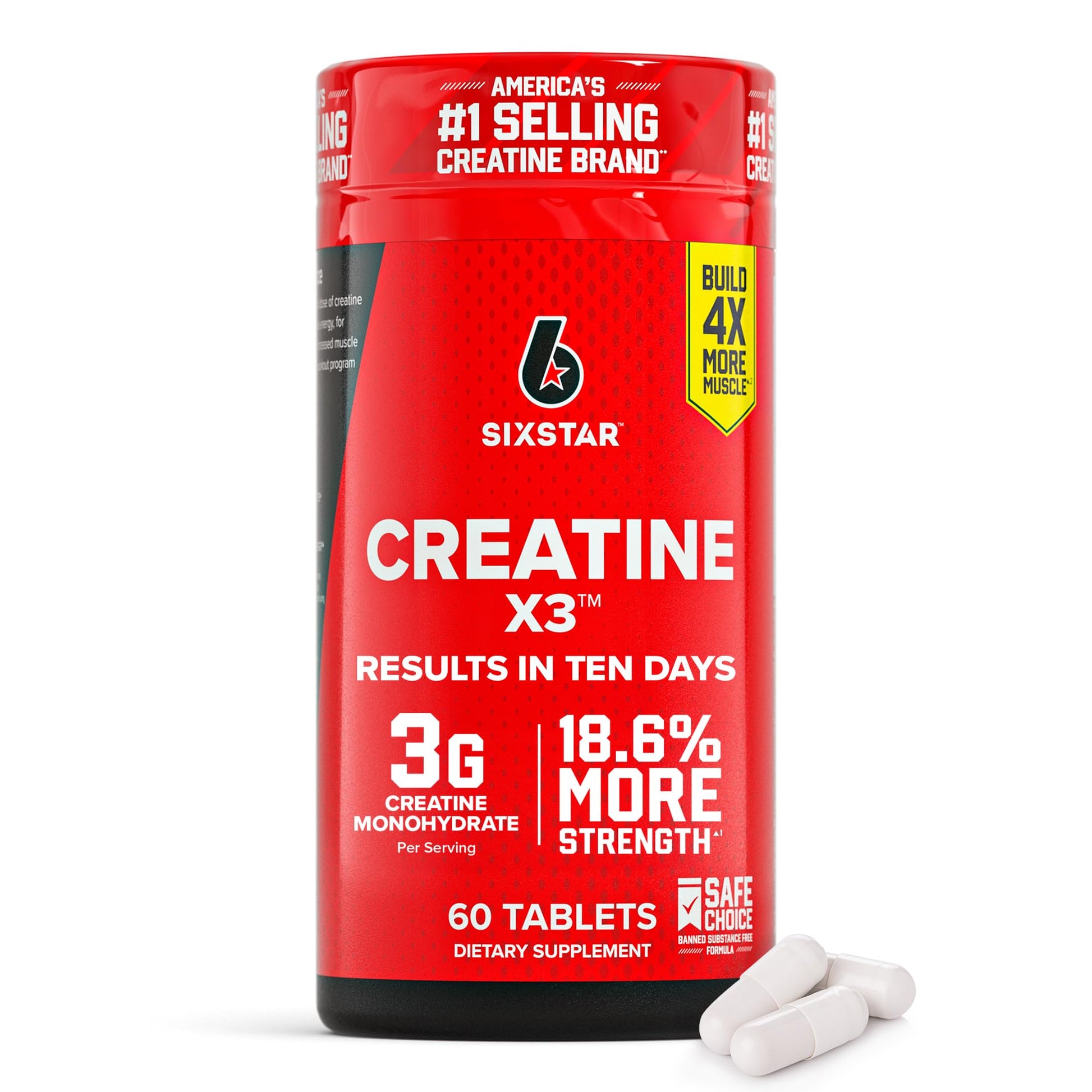 Six Star Creatine Pills, X3 (60 Caplets) - Creatine for Women & Men - Creatine Capsules Support Muscle Strength - Pre & Post Workout Creatine Supplement Six Star buy australia supplements