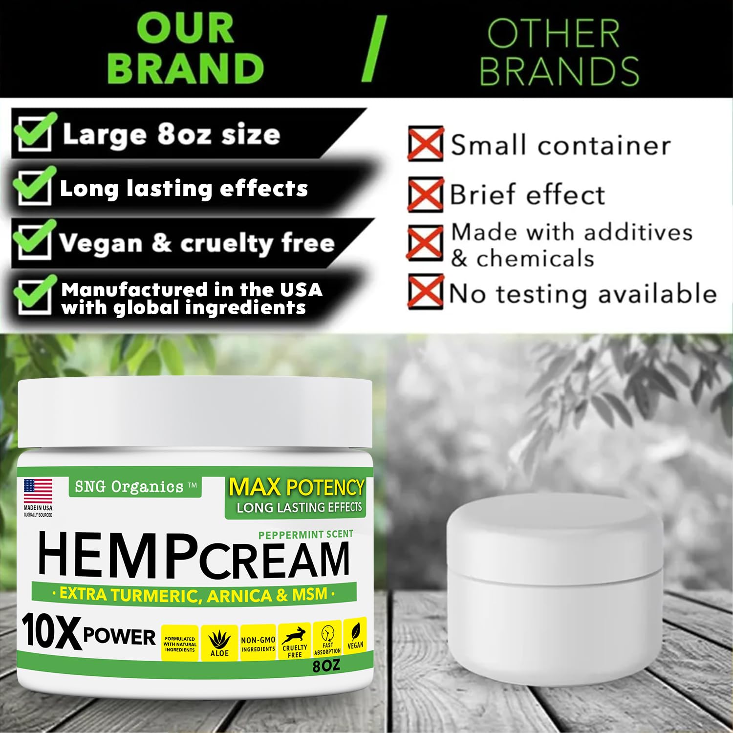 Super Natural Goods Hemp Cream with Hemp Oil, Turmeric, Arnica & Menthol – Botanical Cream with a Cooling Sensation for Localized Application (8oz) Super Natural Goods buy australia supplements