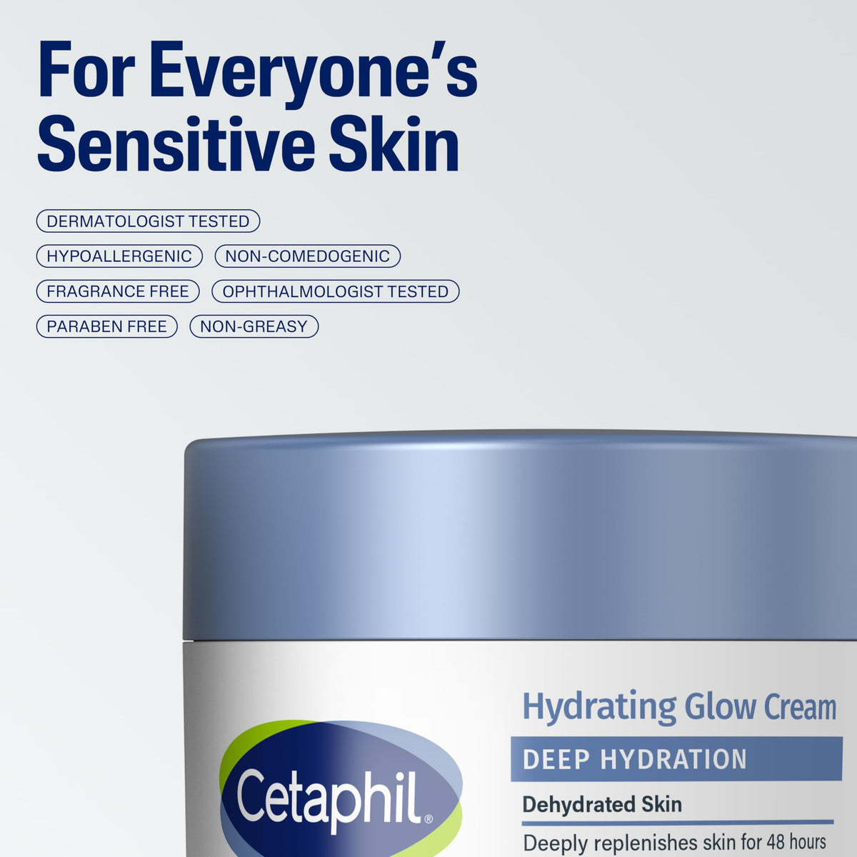 Cetaphil Deep Hydration Face Cream, Dry, Sensitive Skin Care, 1.7oz Cetaphil
