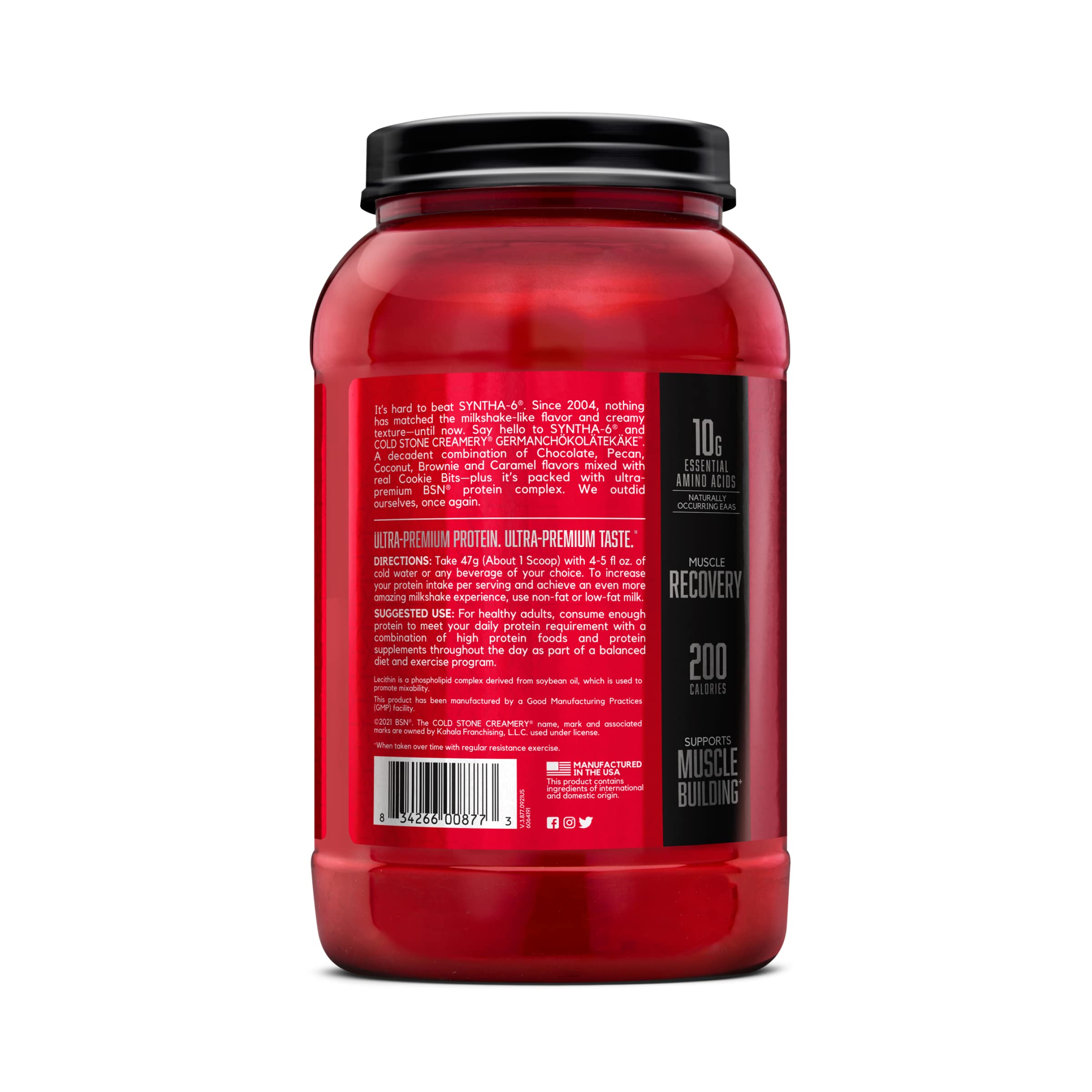 BSN Syntha-6 Whey Protein Powder, Cold Stone Creamery- Germanchökolätekäke Flavor BSN buy australia supplements